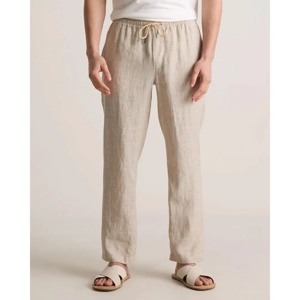 NWT Quince Men's 100% European Linen Beach Pants in Driftwood 30